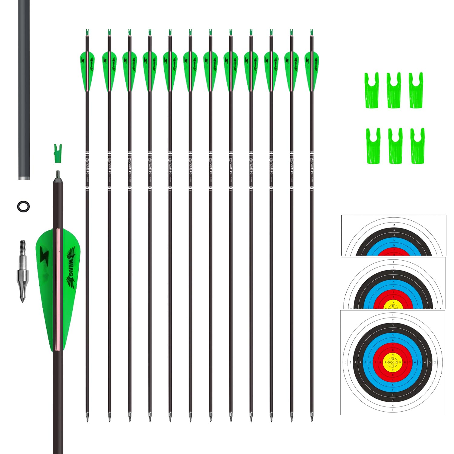 e5e10 31inch Carbon Arrow Archery Targeting Practice Hunting Arrows for Compo...