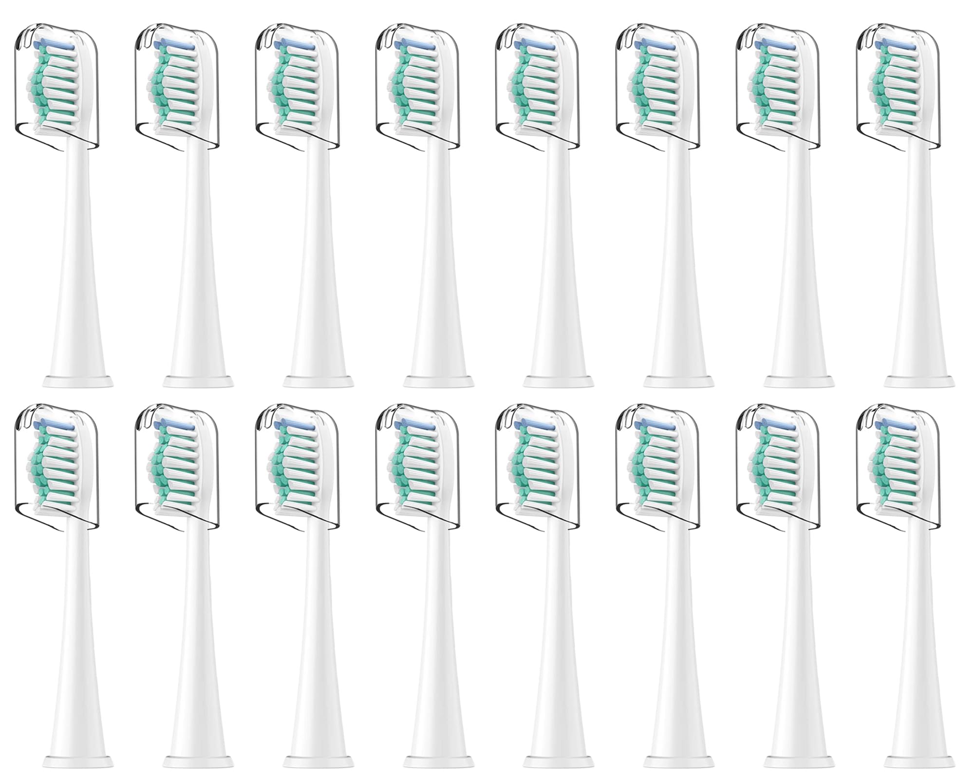 Rebeool 16 Stück Ersatzbürsten Kompatibel mit Philips Sonicare, Zahnbürstenaufsatz für Protective 4500, 5100, 3100,4300, Diamond 9000, 9400 Aufsteckbürste für täglich präzise Zahnreinigung, Weiß