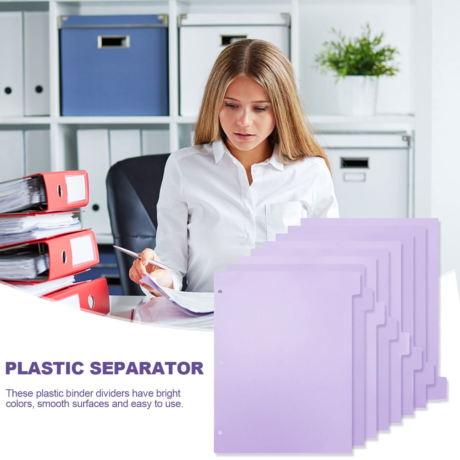 Snapklik.com : Pink 8-Tab Durable Plastic Dividers For 3 Ring Binder, 8 ...