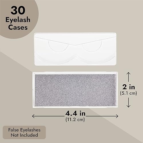 Miniatura 3 de Paquete de 30 fundas vacías con purpurina de oro rosa para pestañas postizas, estuches de pestañas vacíos al por mayor con tarjeta de papel con