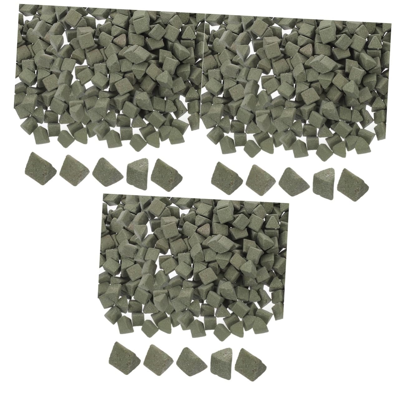 Mobestech 3pezzi Sacchetto Abrasivi Triangolari Per Lucidatura Polishing Media Per Vetreria e Ceramica Utensili Per Lavoro Dei Gioielli e Lucidatura Vibrazione