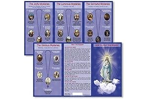 Tri-Fold Holy Card: Hail Mary, Our Father, and Rosary Instructions