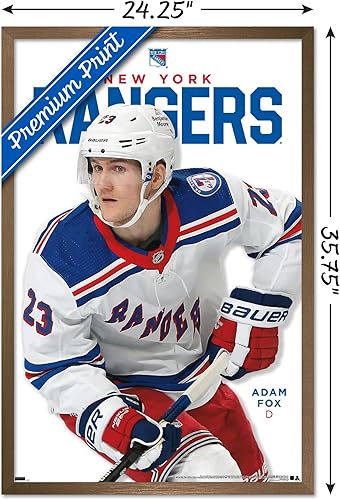Miniatura 3 de Trends International NHL New York Rangers - Póster de pared de la serie 23 de Adam Fox, 34 pulgadas de largo x 22.4 pulgadas, versión enmarcada en