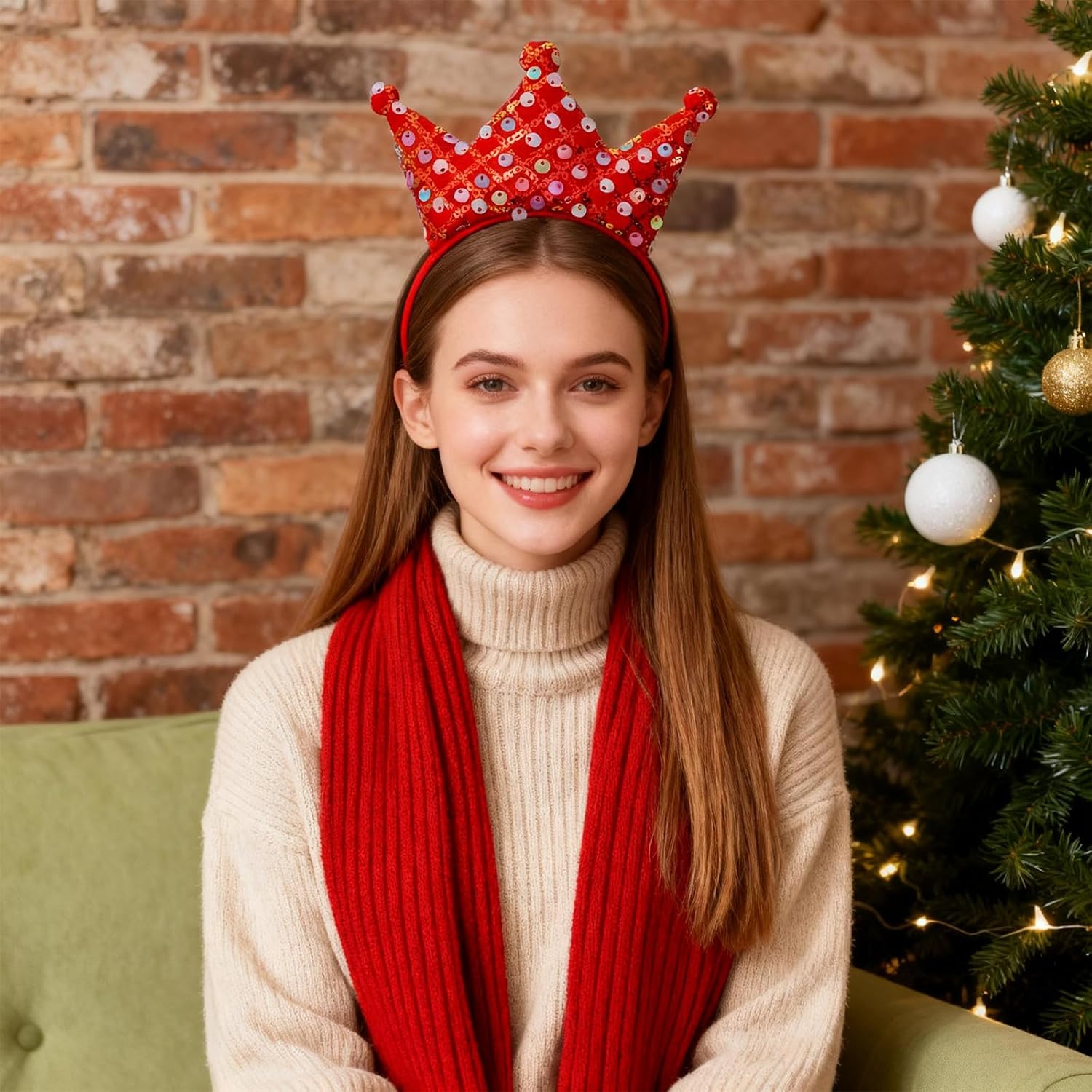 6 PCS Princess Crown Headband,Sequins Crowns Headband,Glitter Headbands Crown Party Favors Glitter Tiara Set for Little Girls & Teens Birthday & Halloween Christmas Party Gifts - Image 5