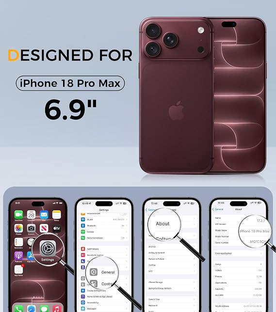 Qasyfanc for iPhone 18 Pro Max Case, Liquid Silicone, Burgundy