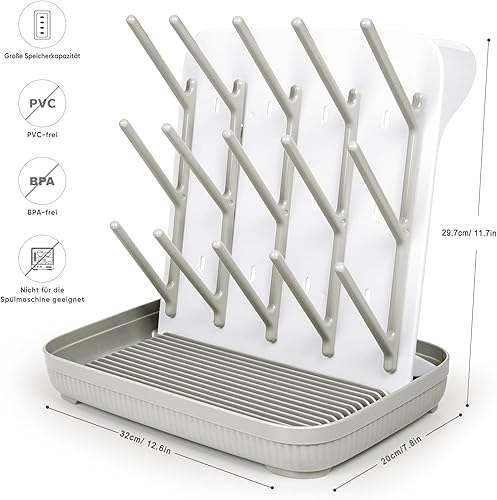 Miniatura 5 de Termichy Estante de secado de biberones: soporte vertical grande para secador de botellas, estante de secado de pie que ahorra espacio para