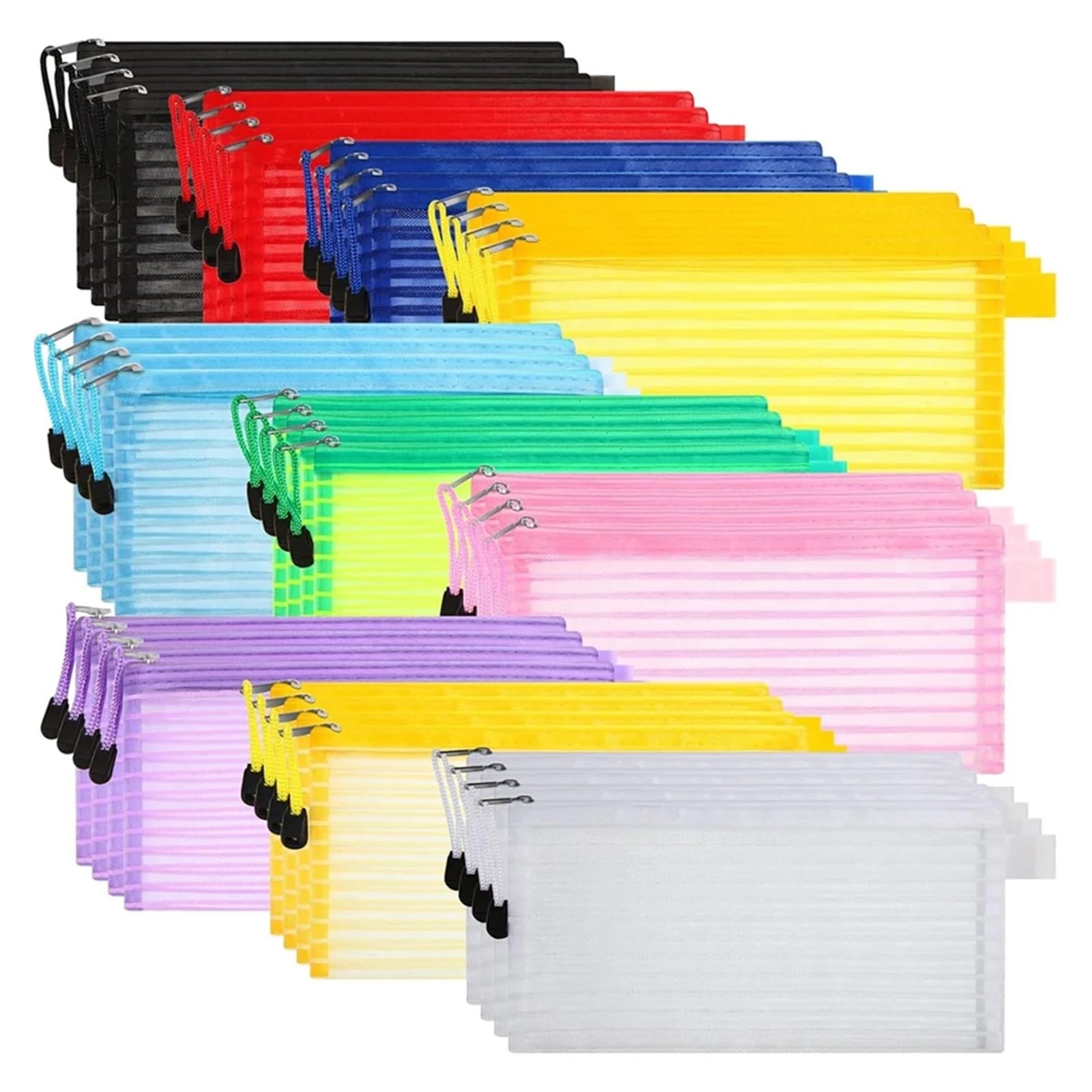 bolsas Ziploc reutilizables, Bolsa De Malla Con Cremallera Paquete 80 Multicolor 23x12cm