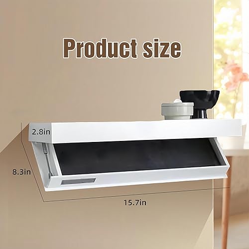 Miniatura 3 de Estantes flotantes para almacenamiento de pared, estantes de pared para decoración de dormitorio, muebles de compartimento secreto con puerta