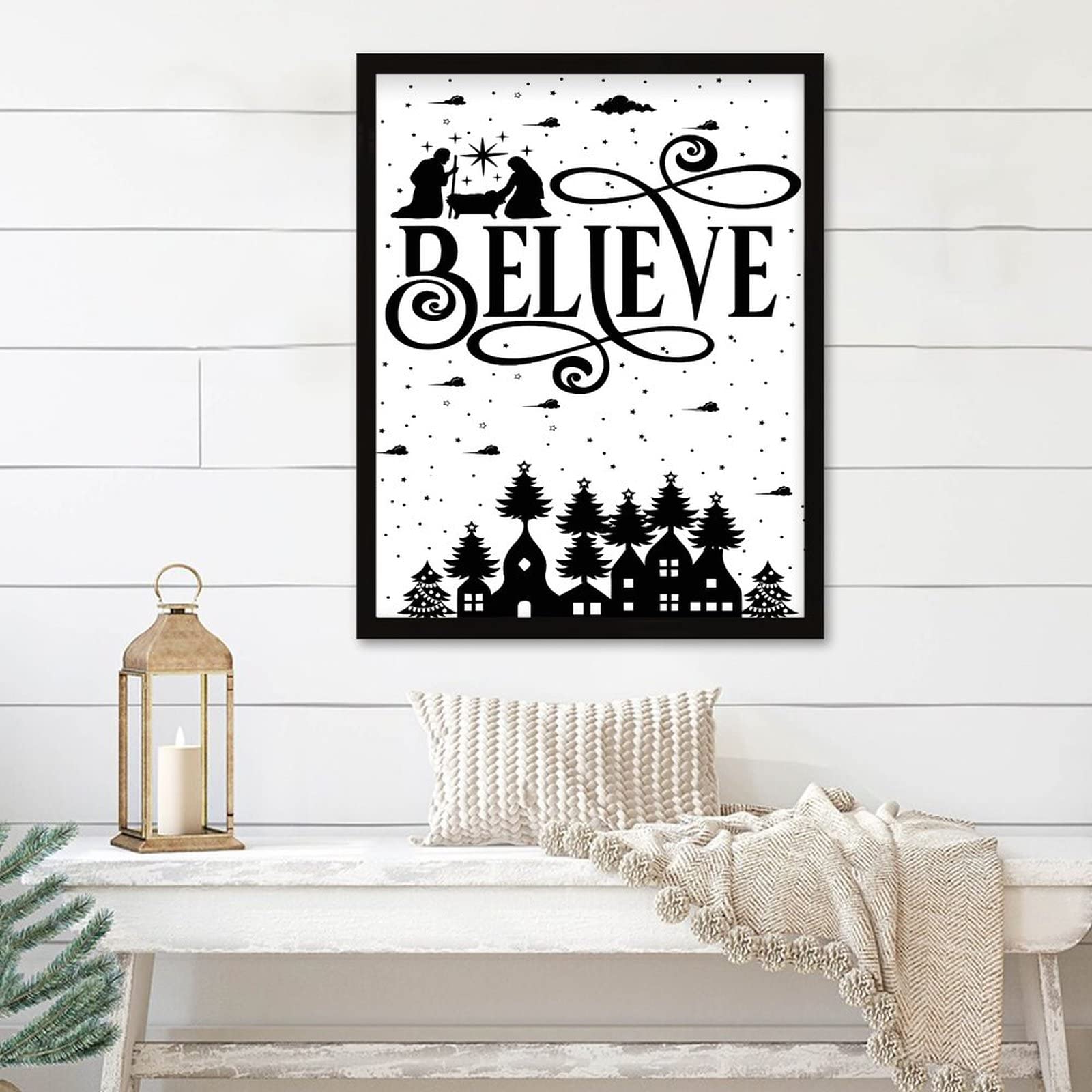 Décoration murale de bureau Believe impression d'art moderne 40x50