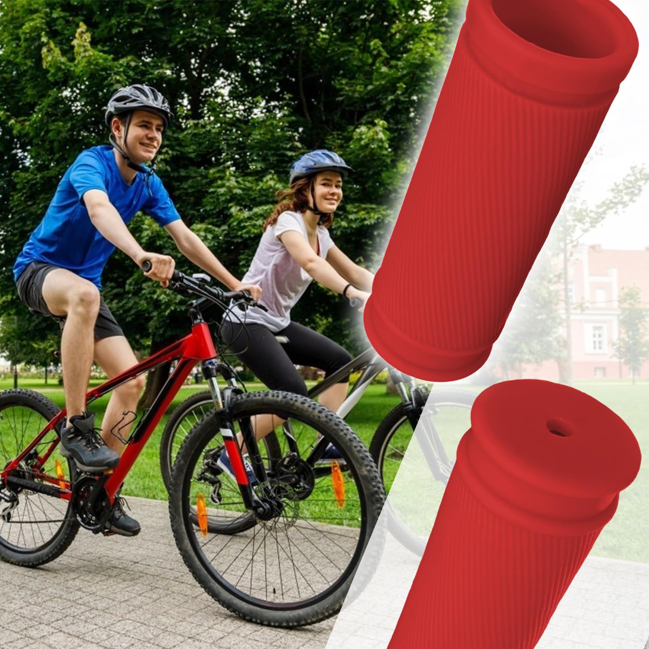 Poignées De Vélo VIAUMBR – 1 Paire En Caoutchouc Antidérapant Et Amortissant – Longueur 85 Mm – Pour VTT, Route, Trekking Et Vélo électrique