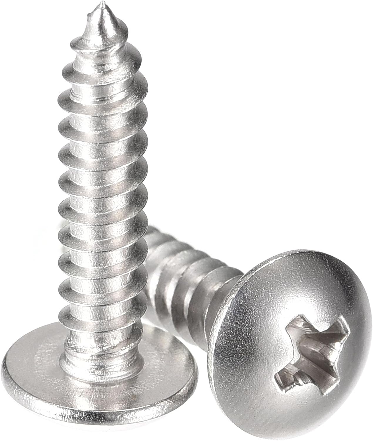 sourcing map Phillips Head Self Tapping Screws, #8 x 3/4" 304 Stainless Steel Wood Sheet Metal Screw 50pcs