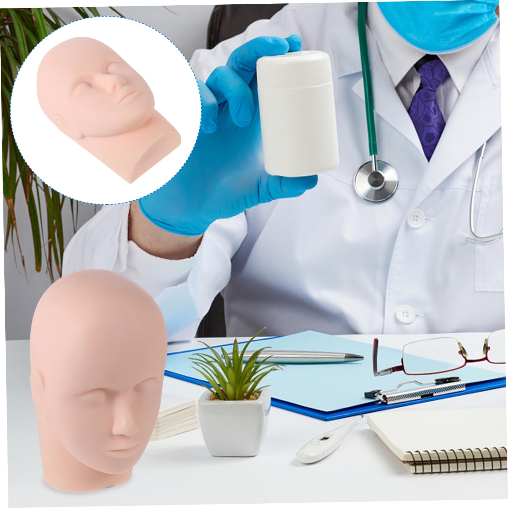 Trainingsmannequinkopf aus Silikon für Make Up und Wimpernübungen