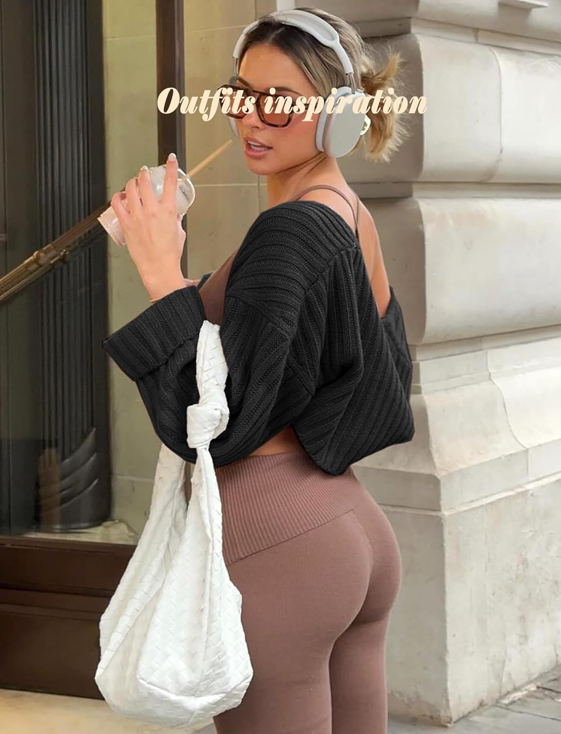 OZICERD Chunky Knit Bolero Shrug Cardigan Sweater for Women Fall Open Front Long Arm Sleeve Cropped Cardigan Y2k Loose Sueter - Image 3