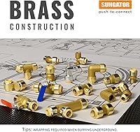 Vista 7 de SUNGATOR Acoplamiento de 1/2 pulgada, accesorios Pex a presión de 1/2 pulgada, acoplamiento recto de 1/2", accesorios de latón sin plomo