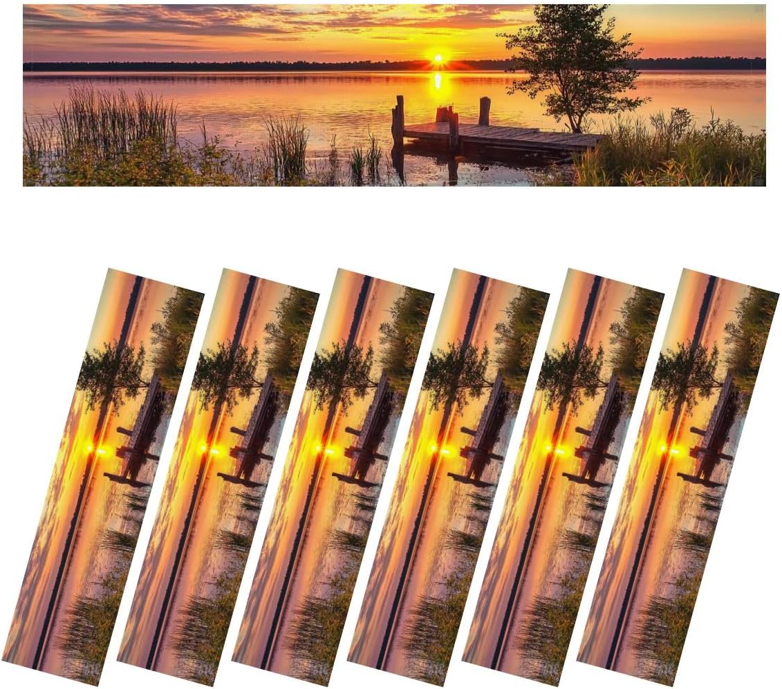 Fluorescent Light Covers for Ceiling Lights Purple Loosestrife Marl Lake Sunrise Easy to Install Magnetic Light Filter for Classroom Office Hospitals School Home Decor