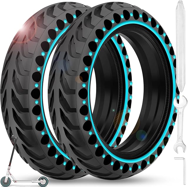Solidne opony kompatybilne z Xiaomi Pro 2 / M365 / M365 Pro / 1S / Essential, 8 1/2 x 2 zapasowe opony gumowe do kół 8,5 cala (niebieskie)