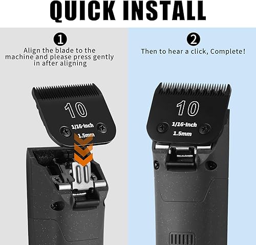 Miniatura 3 de Cuchillas de cerámica desmontables de 3 colores 10# para el aseo de perros, compatibles con Andis, Oster A5, Wahl KM-10 Series, Tamaño #10 Hoja de