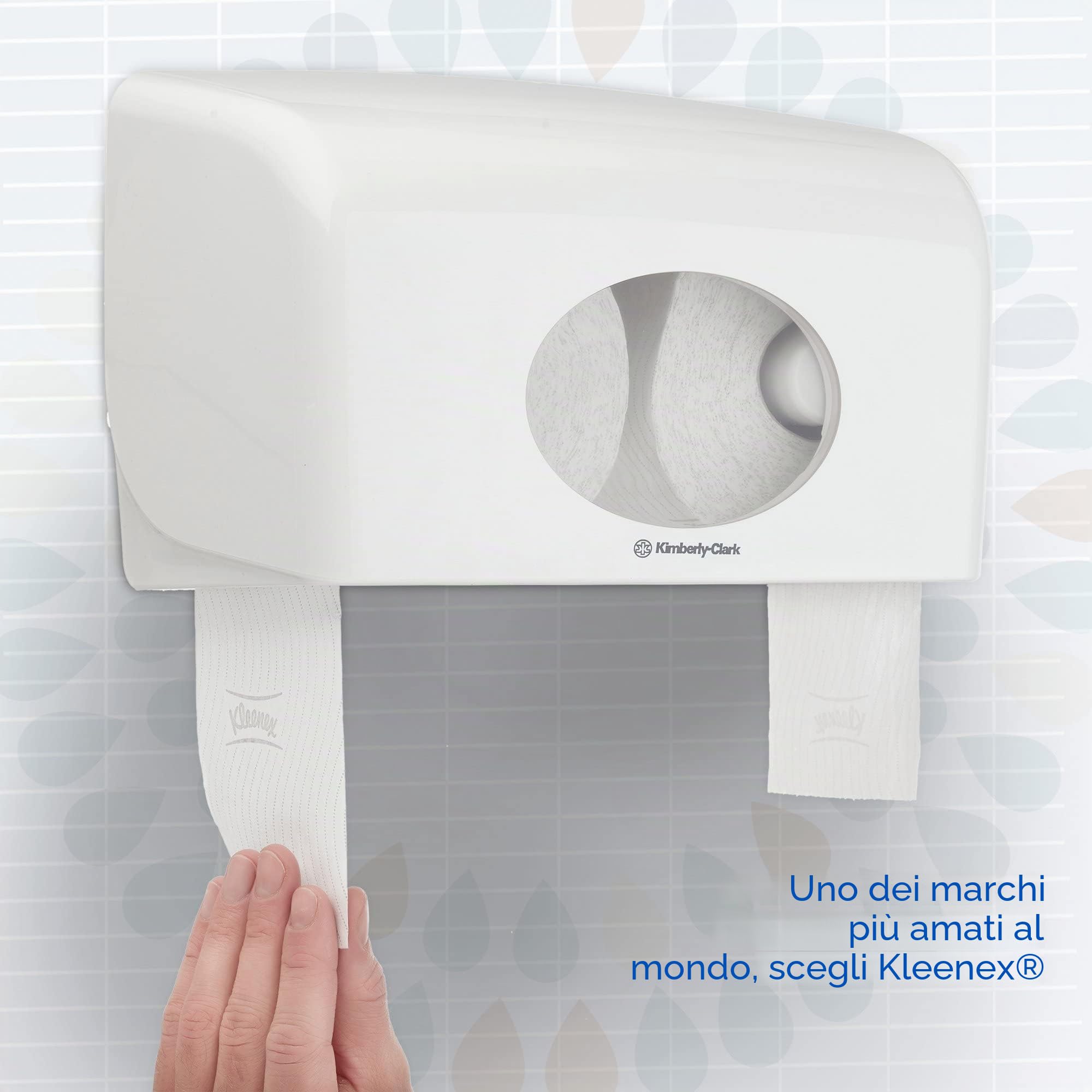 Kleenex Rotolo standard di carta igienica 8441-36 rotoli x 600 strappi a 2 veli, colore bianco (21.600 strappi)
