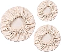 Vista 3 de Juego de 3 fundas de lino para almacenamiento de alimentos ~ Tapas elásticas para latas de platos, conservación de carne de frutas y verduras