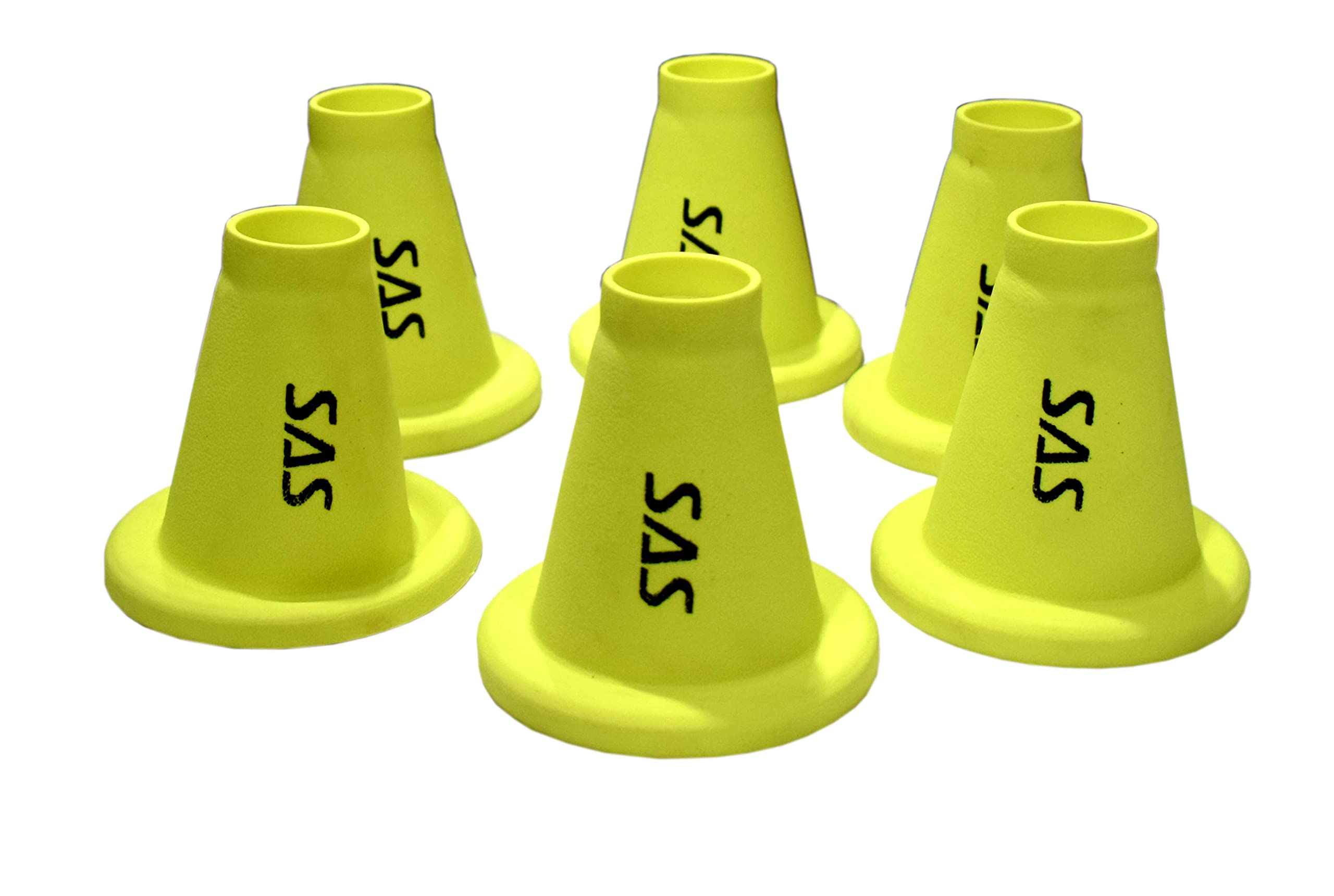 SAS SPORTS PVC Cricket Batting tee for Cricket practices Pack of 6 Yellow