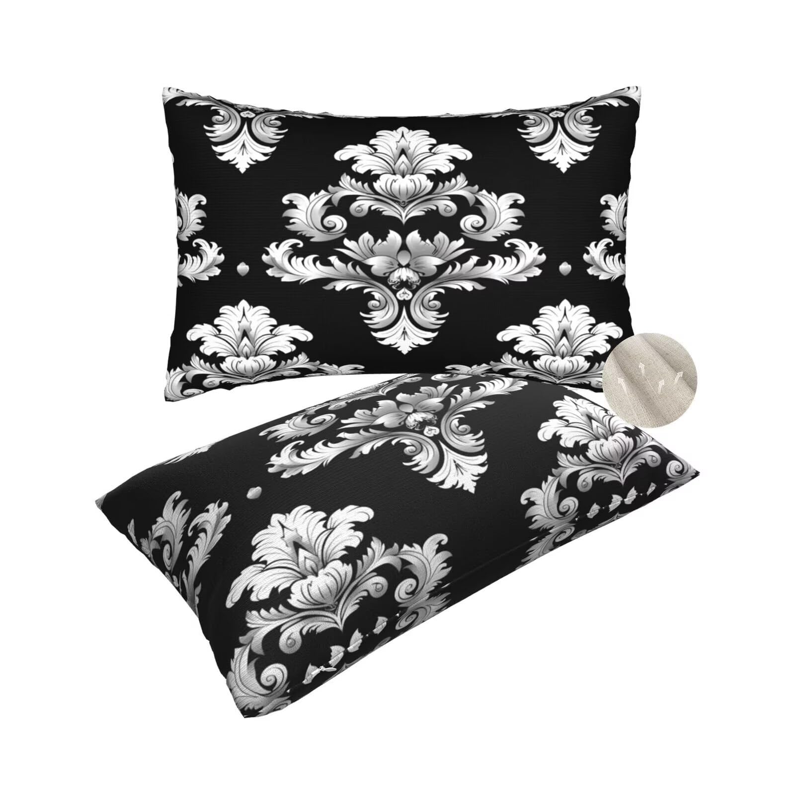 Coussin noir 50x80 cm vintage pour sublimer votre canapé de salon