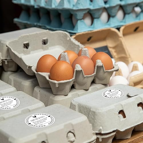 Miniatura 7 de AnyDesign 500 calcomanías de huevos frescos de granja de 2 pulgadas, calcomanías de embalaje para el mercado de agricultores, orejas de trigo,
