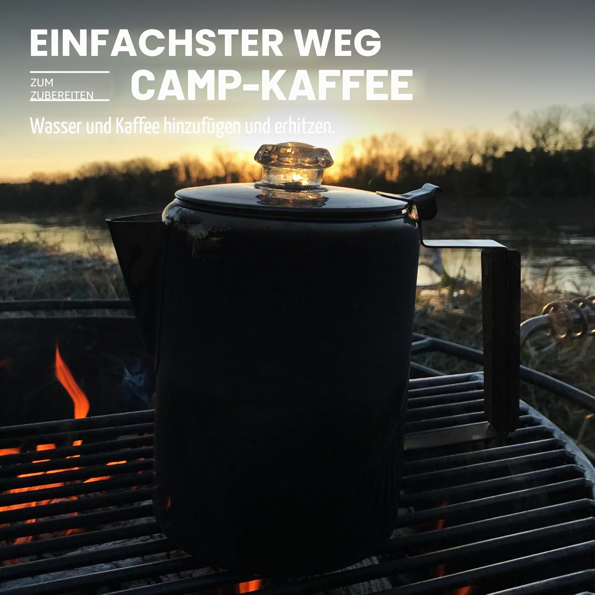 Coletti Bozeman Perkolator-Kaffeekanne – KEIN Aluminium, KEIN Plastik [9 Tassen]