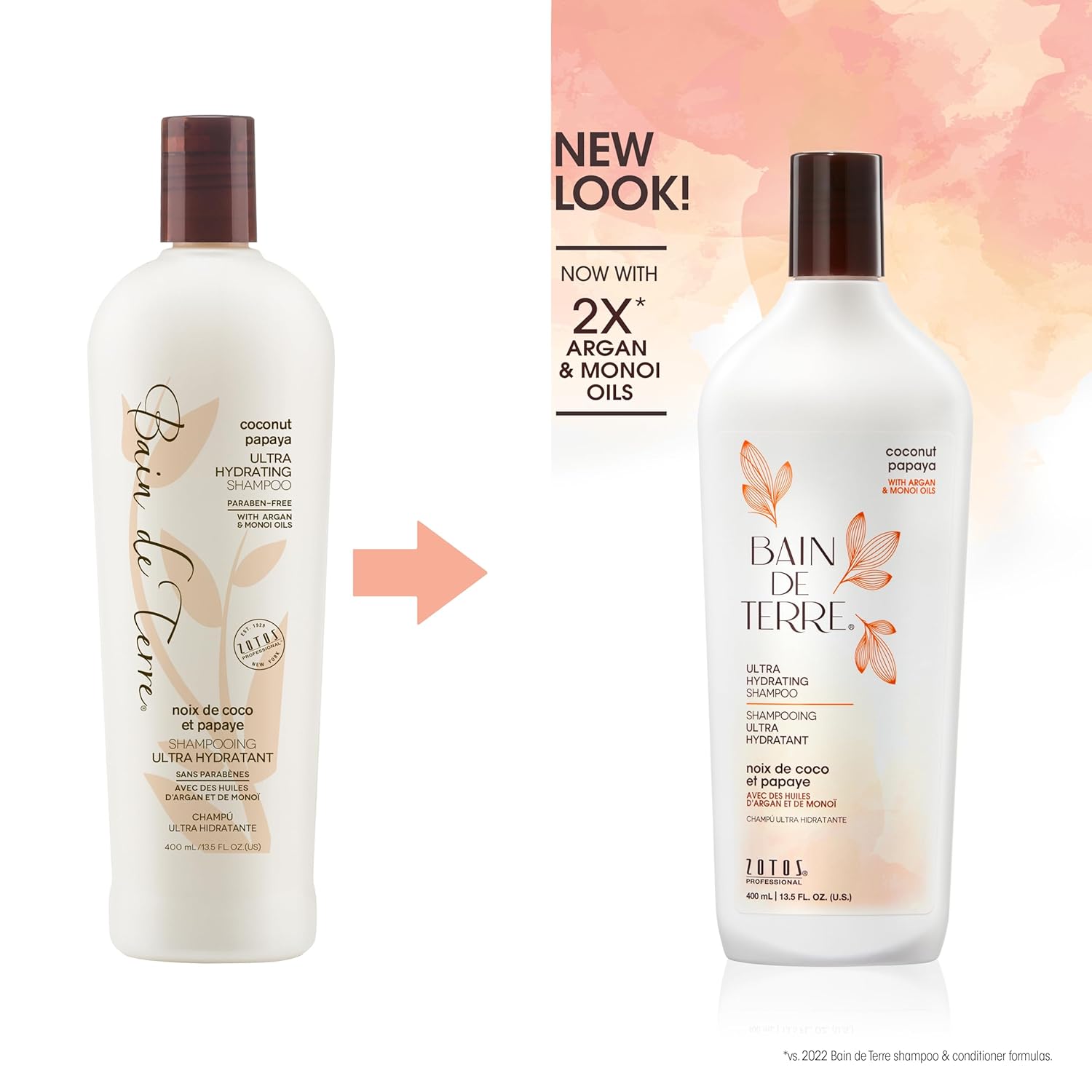 Bain de Terre Coconut Papaya Ultra Hydrating Shampoo, Moisture Quench for Dry, Damaged Hair, with Argan & Monoi Oils, Paraben-Free, Color-Safe, Vegan - Image 2