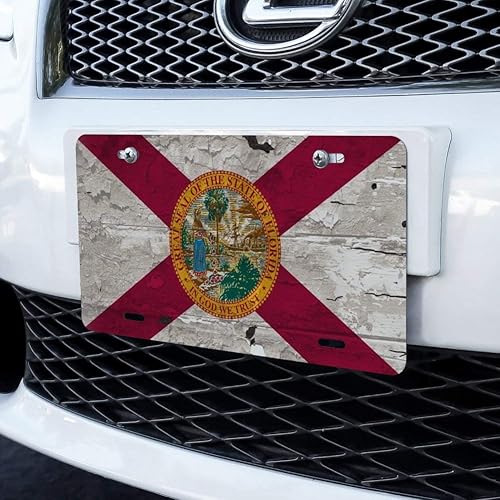 Miniatura 2 de GRAPHICS & MORE Placa de matrícula de metal con diseño rústico de la bandera del estado de Florida