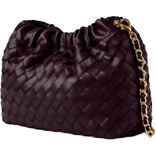 Joryin Woven Women's Crossbody Bag & Evening Purse, Trendy Dumpling Clutch & Hobo Cloud Shoulder Bag Trendy Dumpling Clutch