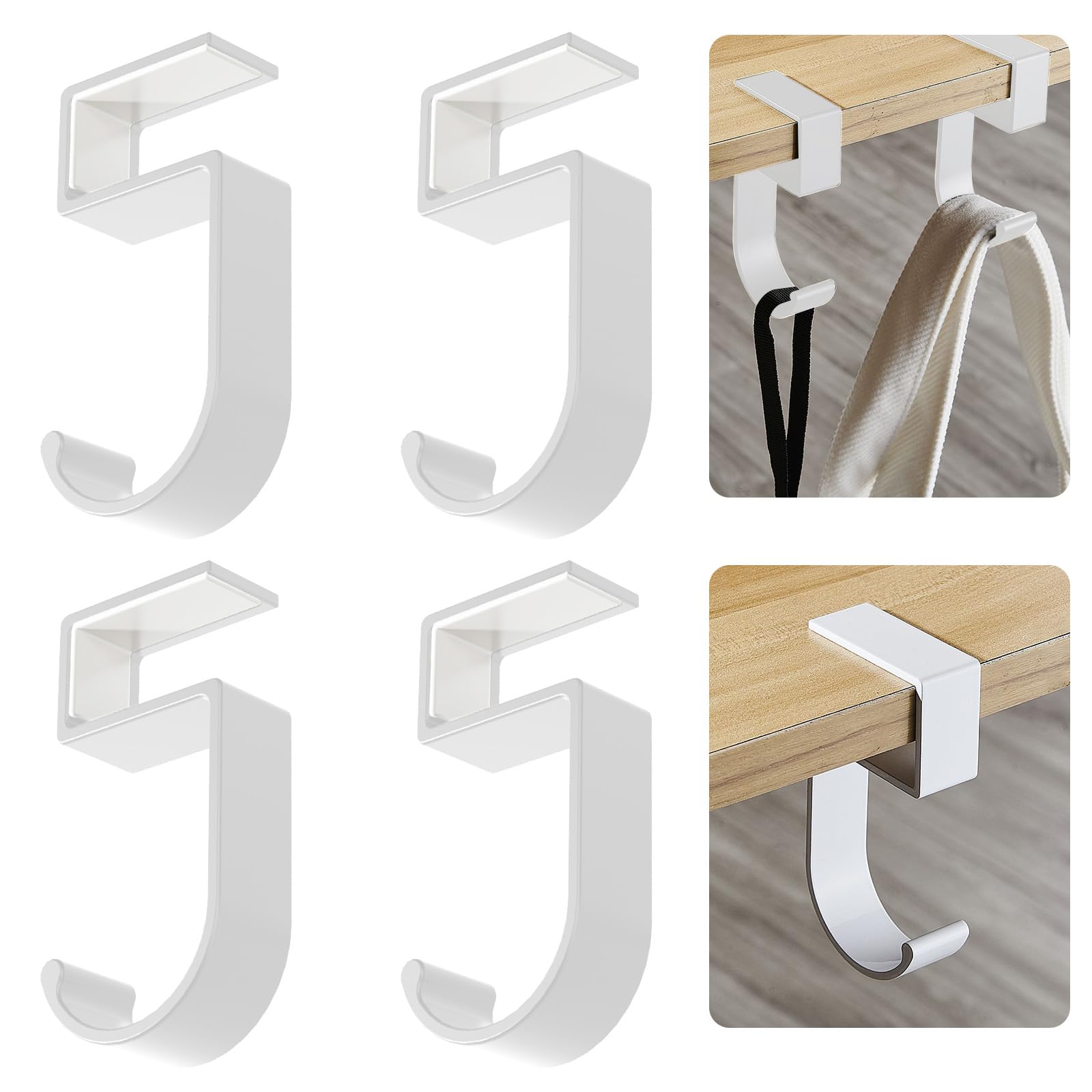 Ganci Da Tavolo Per Borse - 4 Pezzi, Alluminio, Base Antiscivolo - Per Ufficio, Scuola, Casa, Ristorante