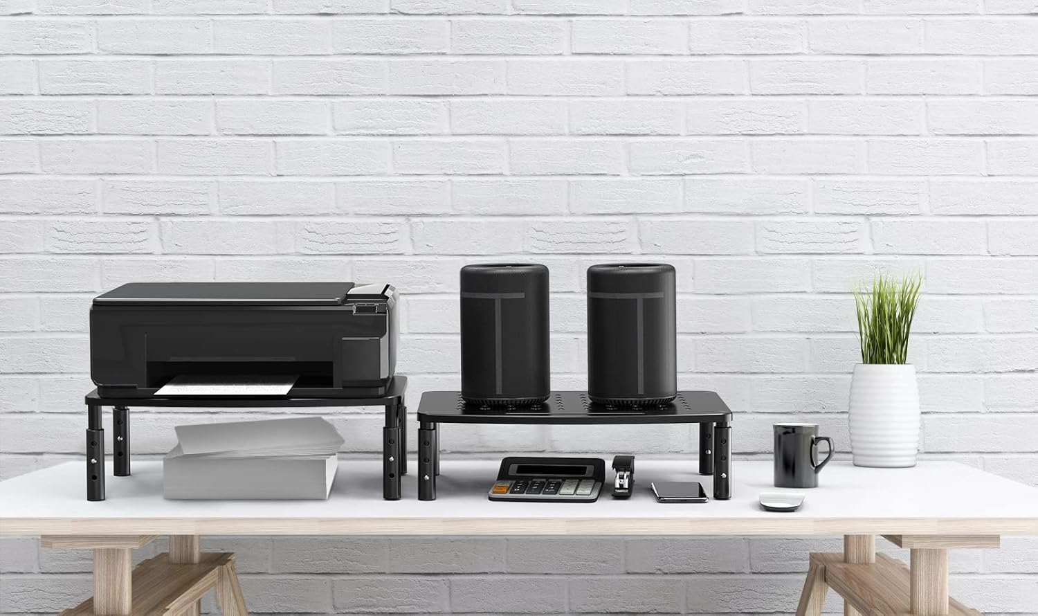 Zimilar Dual Monitor Stand Riser, Monitor Stand with Adjustable Length and Angle Monitor Stands Risers, 3 Height Adjustable Monitor Riser for Computer image 8 of 8 B0B5ZD6X4F