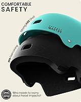 Vista 2 de OutdoorMaster - Casco de patineta y ciclismo, dos forros extraíbles, ventilación, para varios deportes, scooter, patinaje en línea, patinaje