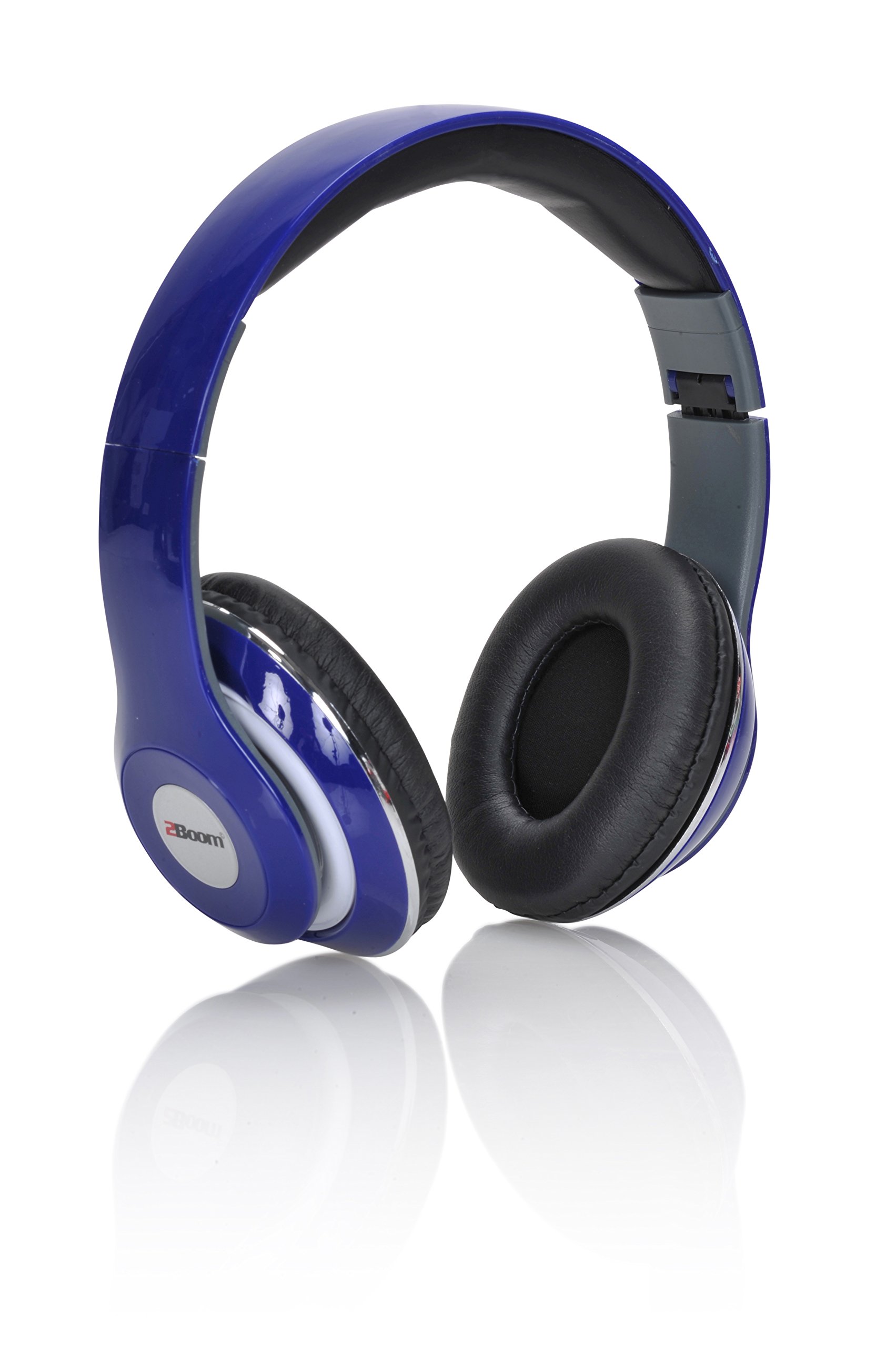 2BOOM Mixx Professional Studio Headphones, blue, showing over-ear design and foldable headband.