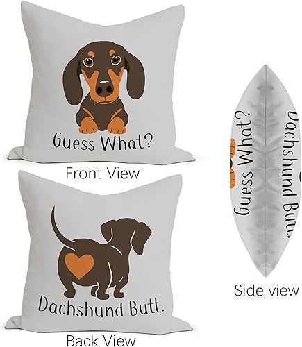 Miniatura 7 de Guess What Dachshund Butt - Fundas de almohada reversibles con diseño de perro salchicha para decorar el hogar, dormitorio, sala de estar,