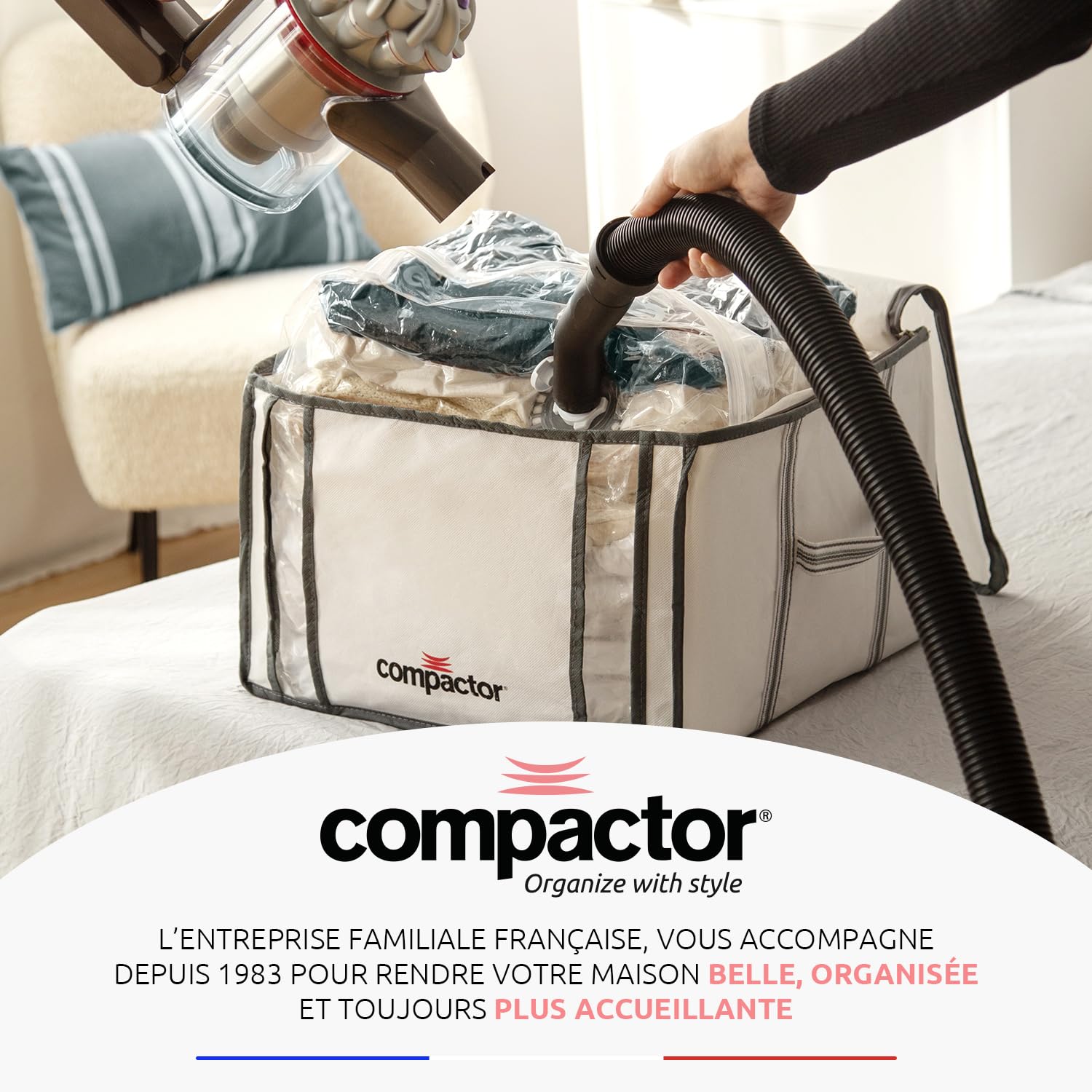 Compactor - Housse de rangement sous vide - Taille XXL très grande capacité - Compression couettes oreillers vêtements - Rangement armoire (Lot de 2)