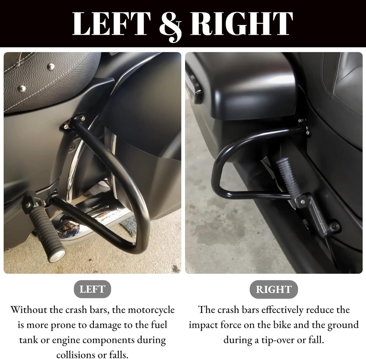 Rear Highway Bars for Indian Saddlebag Crash Bars Engine Guards for Indian Pursuit Roadmaster Springfield Chieftain Challenger Chief Limited Classic Elite Dark Horse 2014-2024