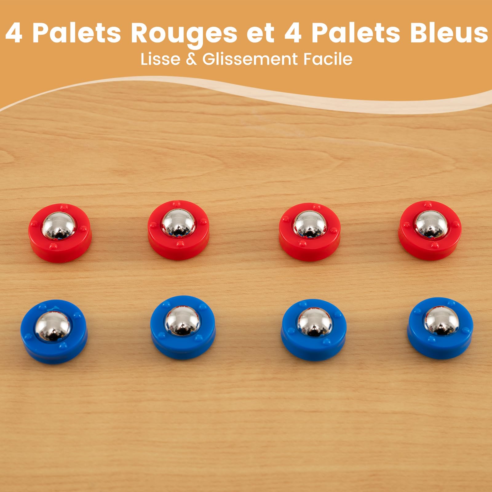 GOPLUS Shuffleboard et Curling, Table Air Hockey Portable 2 en 1 avec 8 Disques, Rainures Antidérapantes, Table Multijeux pour Adultes, Enfants, Fête de Famille