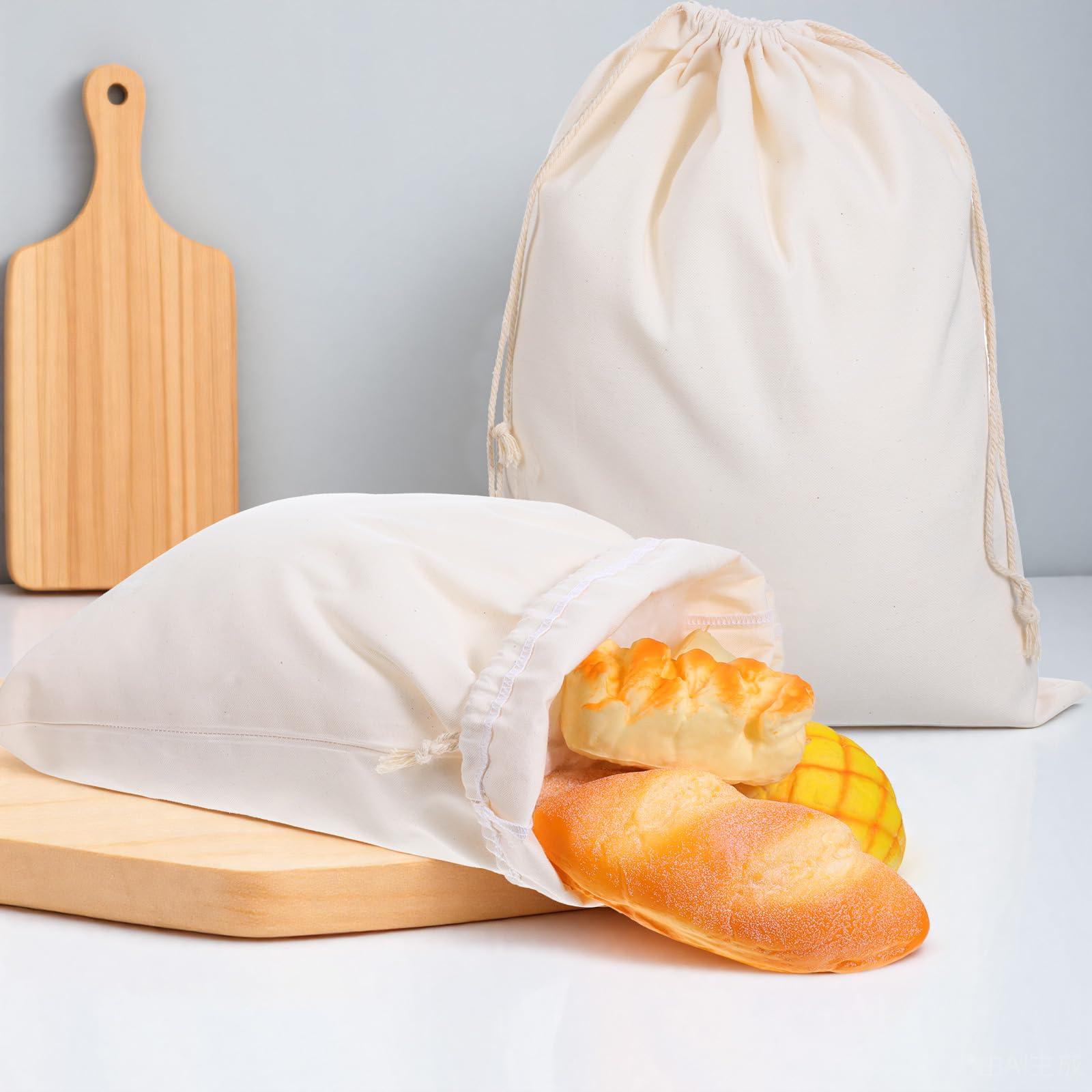 Prasacco 2er Brotbeutel Leinen,Stoffbeutel Mit Kordelzug Brotsack Aufbewahrung Frischhalten Leinensack für Brot Brotsack Mehrweg Bäckertüten Brote Sack Leinen Leinensack für Brot Obst Gemüse(30x40cm) Küche, Haushalt & Wohnen