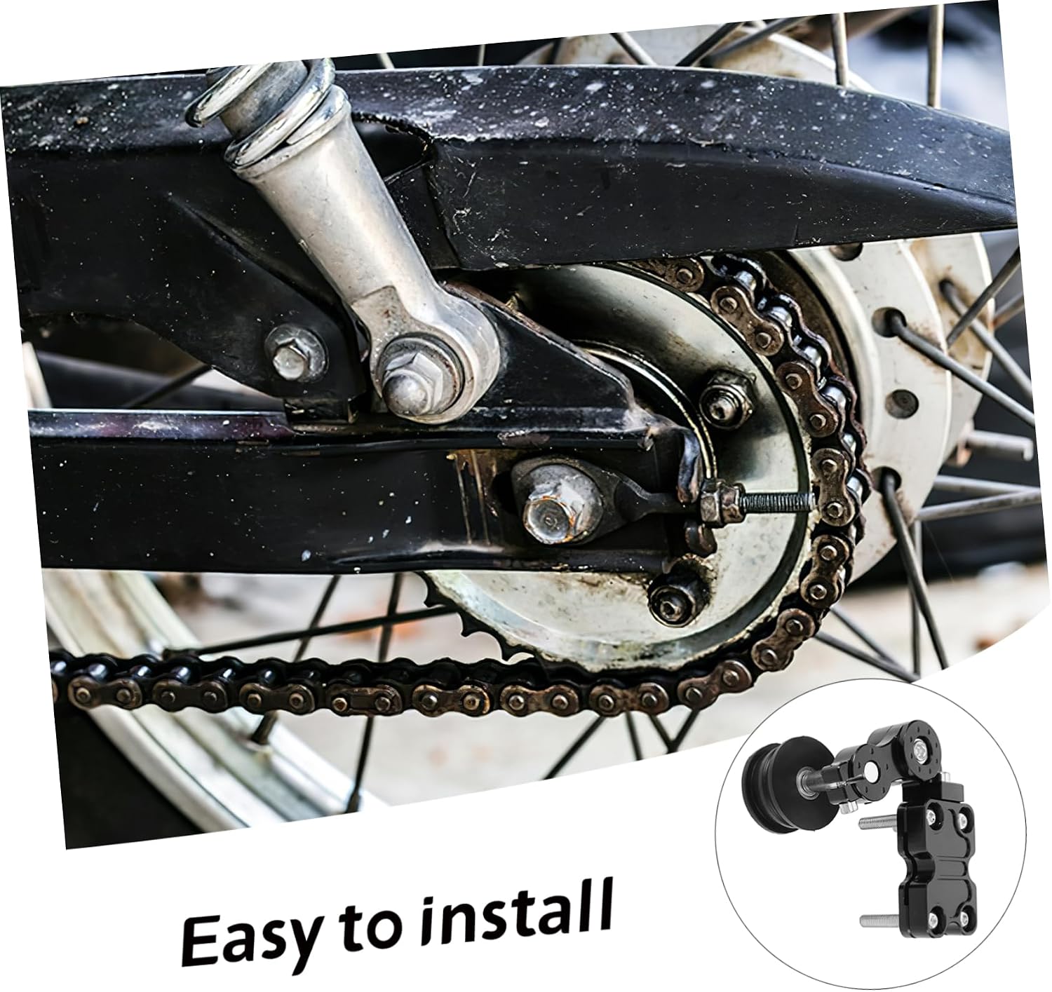 Black Motorcycle Chain Adjuster Tensioner Cnc Aluminum Alloy