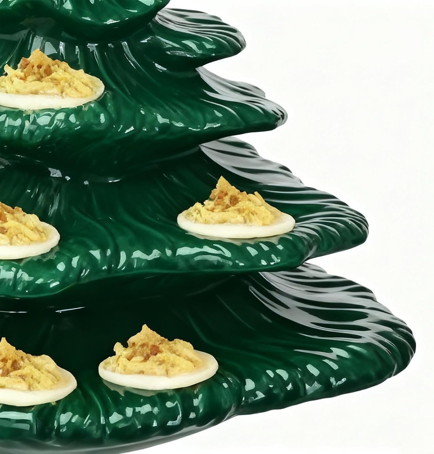 Deviled Egg Christmas Tree, 4 Tier 26 Holes Reusable Resin Decorations, Christmas Deviled Egg Platter, For Holiday Parties, Family Gatherings, Table Decor, Convenient Storage