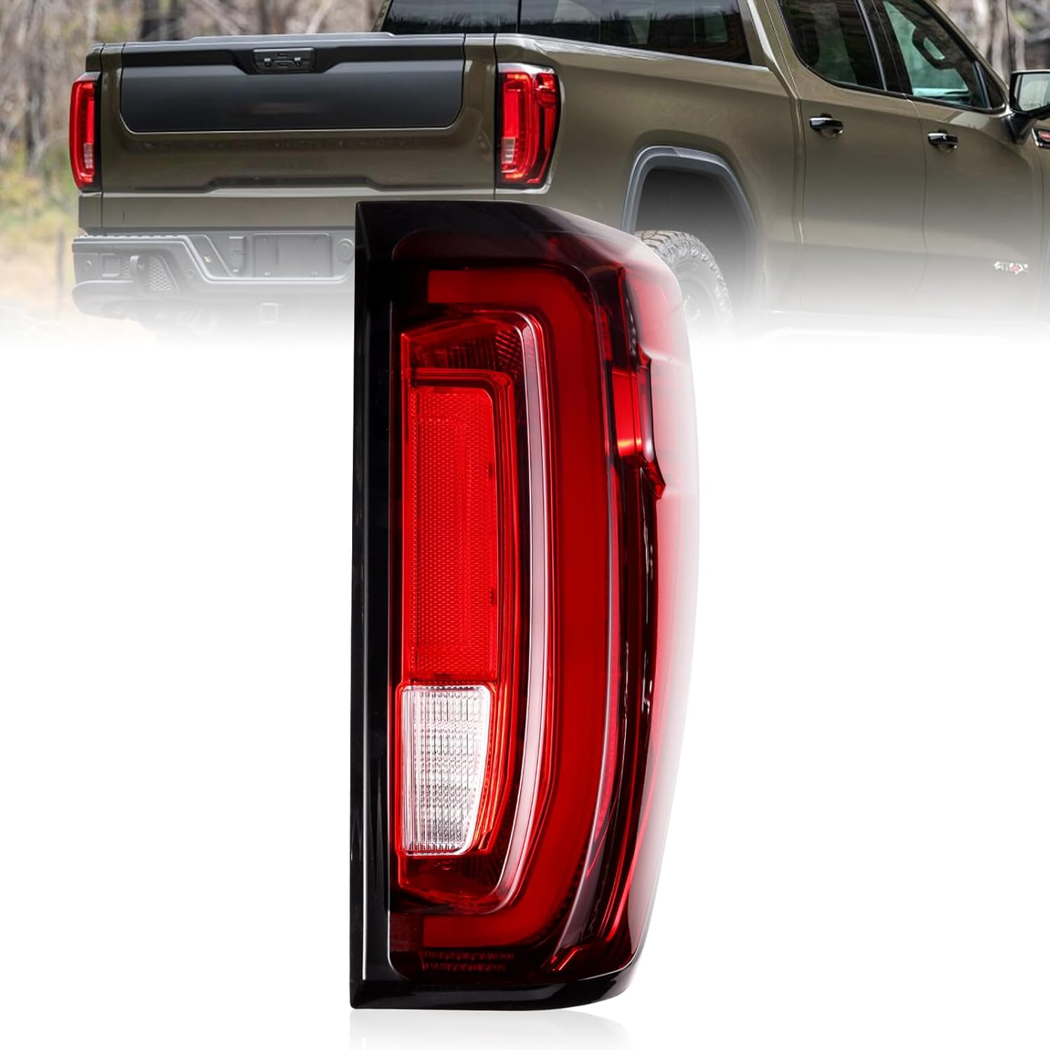Boine LED Tail Light Compatible With 2019 2020 2021 2022 2023 2024 GMC Sierra 1500 2500HD 3500HD Right Passenger Side Rear Brake Light Replace 86820474 (Led Type - Right Passenger Side)