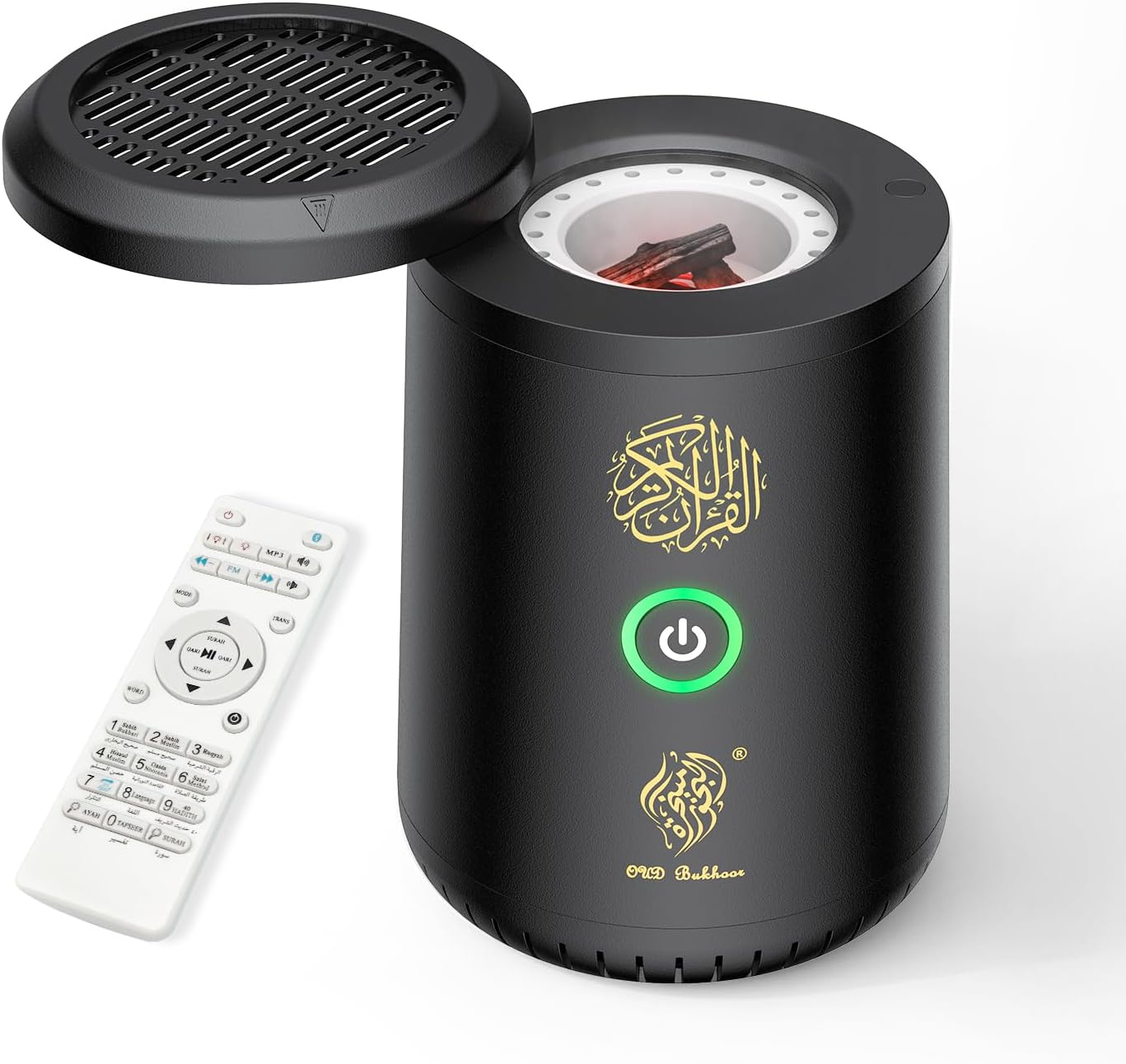 Portable Electronic Incense Burner with Quran Speaker, USB-Charging Smart Electronic Car Incense Burner, Supports Quran Playback