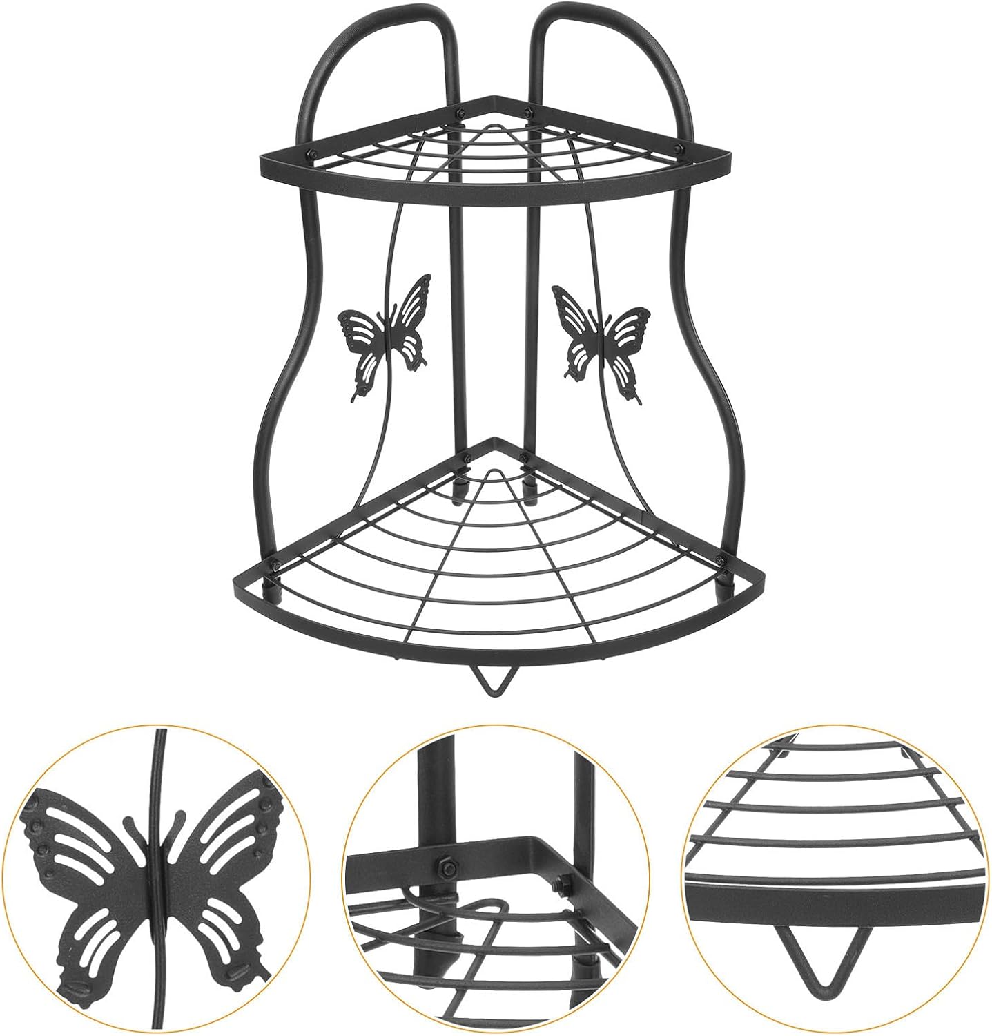 Toddmomy Iron Kitchen Organizer Rack for Countertop Storage, Black