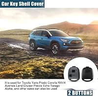 SLshiBo Toyota Kulcs Ház 2 Gombos Távirányító Tok Yaris Avensis Corolla RAV4 Prado Echo Tarago Autókulcs Burkolat Csere 7