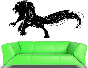 Wallstickers4you Large Wall Decal Wolf Werewolf Monster Beast Horror Evil Grin Vinyl Decal ed383 White