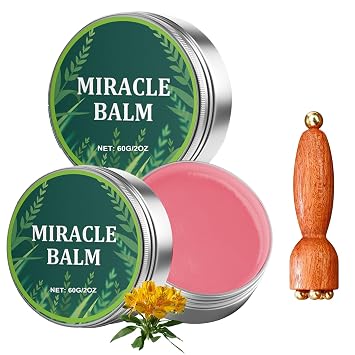 KUNAL 2PCS Miracle Balm,Miracle Balm for Legs,Natural Ingredients,Relaxed and Comfortable,for Joints, Back, Hands, Feet and Body,with Mini Roller