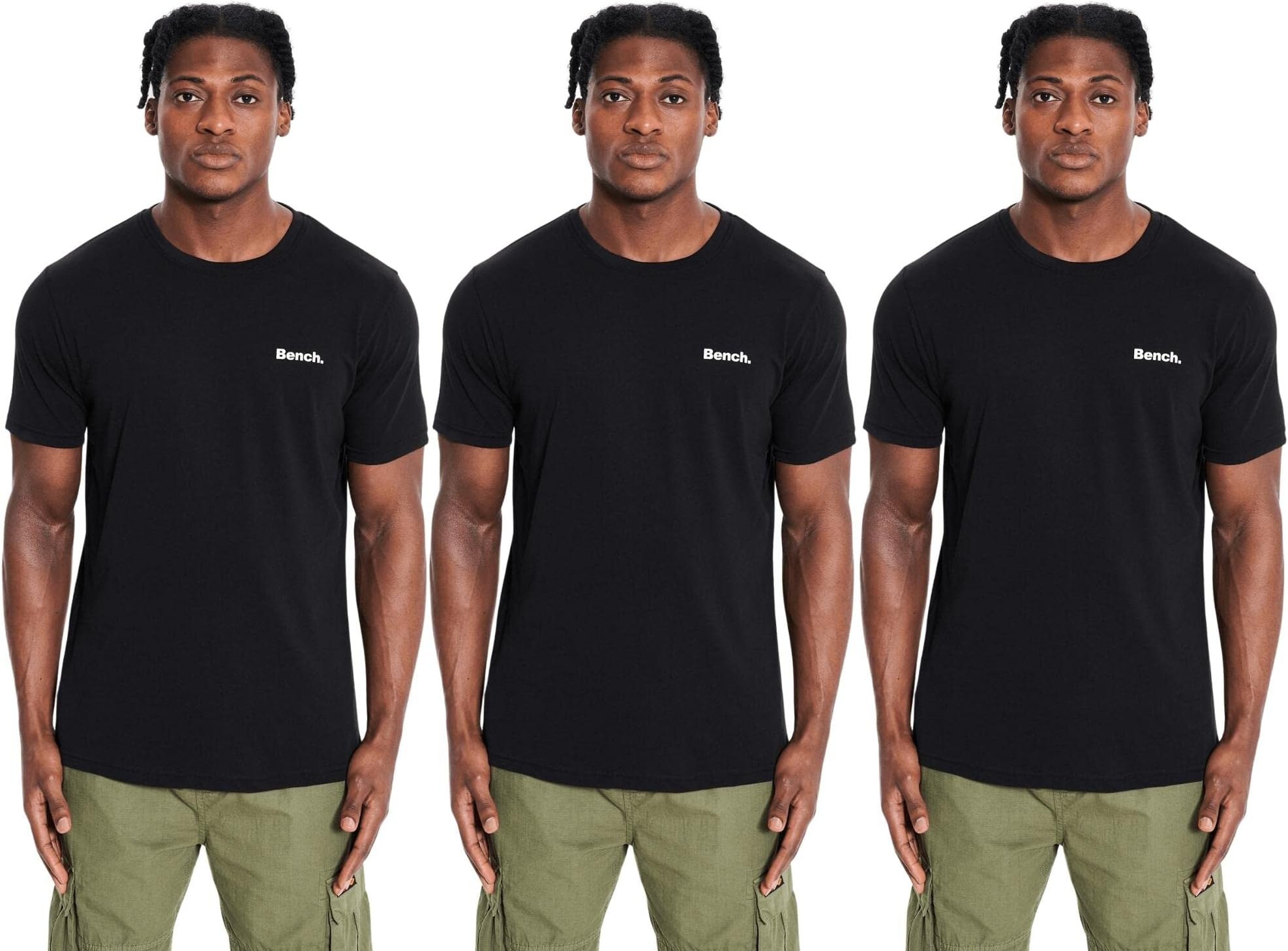 BenchMens Everyday Essentials Multipack Lounge Crew Neck T-Shirt Set - Pack of 3, 5 or 10 Short Sleeve Classic Fit Tees in Assorted Colours