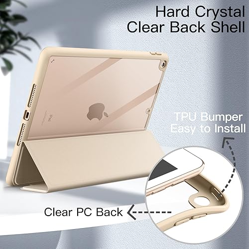 Miniatura 3 de JETech Funda para iPad de 9.7 pulgadas (6ª/5ª generación, 2018/2017) con soporte para lápices, carcasa trasera transparente transparente, soporte