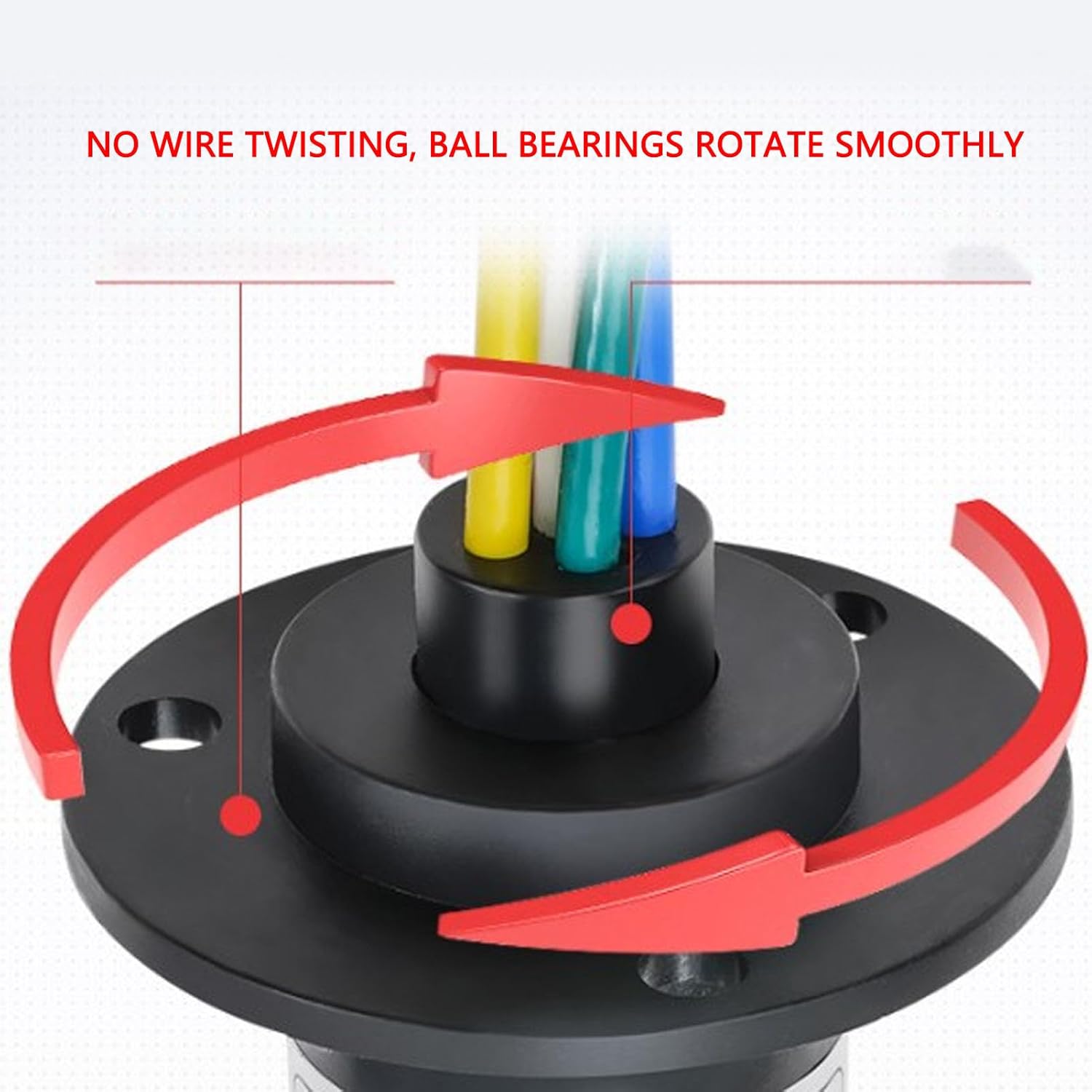Electric Slip Motor Electrical Connector 6 Wires 30A 250RPM 360 Degree Rotating Small Accurate Cap Type Conductive 30mm Dia
